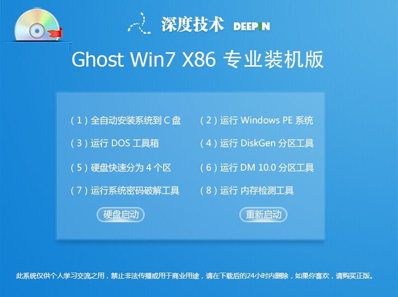 深度技术Ghostwin7