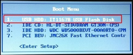 启动项选择usb+hdd进入